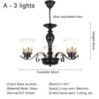 Vintage Iron Glass Pendant Chandelier Retro Loft
