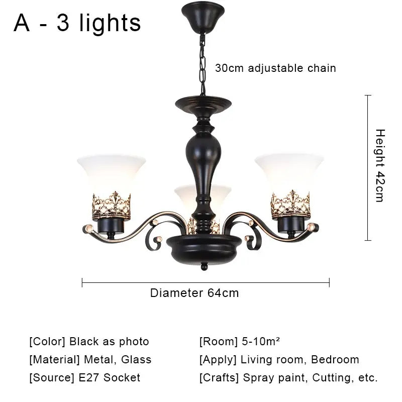 Lámpara colgante de araña vintage de cristal para iluminación interior de sala de estar, dormitorio, cocina, candelabros retro, accesorios de iluminación tipo loft
