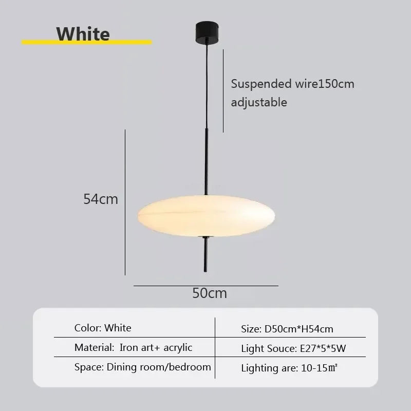 Lámpara colgante de cristal minimalista para comedor