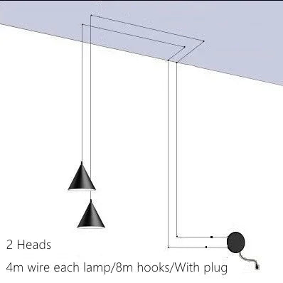 Minimalist Iron Cone Pendant Light for Dining Room