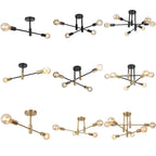 Modern Nordic Branch Ceiling Chandelier Black/Glod E27 Minimalism Living Room Shop Lighting E27 Iron Indoor Line Pendant Lamp