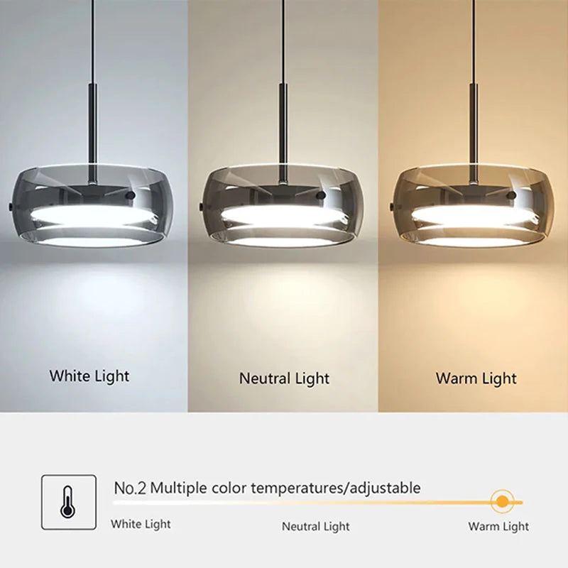 Colgante de cristal minimalista con control remoto