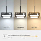 Colgante de cristal minimalista con control remoto