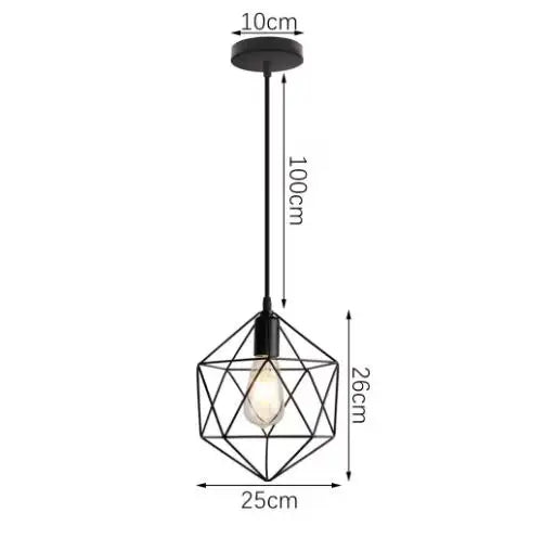 Industrial Iron Geometric Pendant Light for Dining