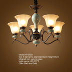 Vintage Iron Ceramic Chandelier Multi-Size