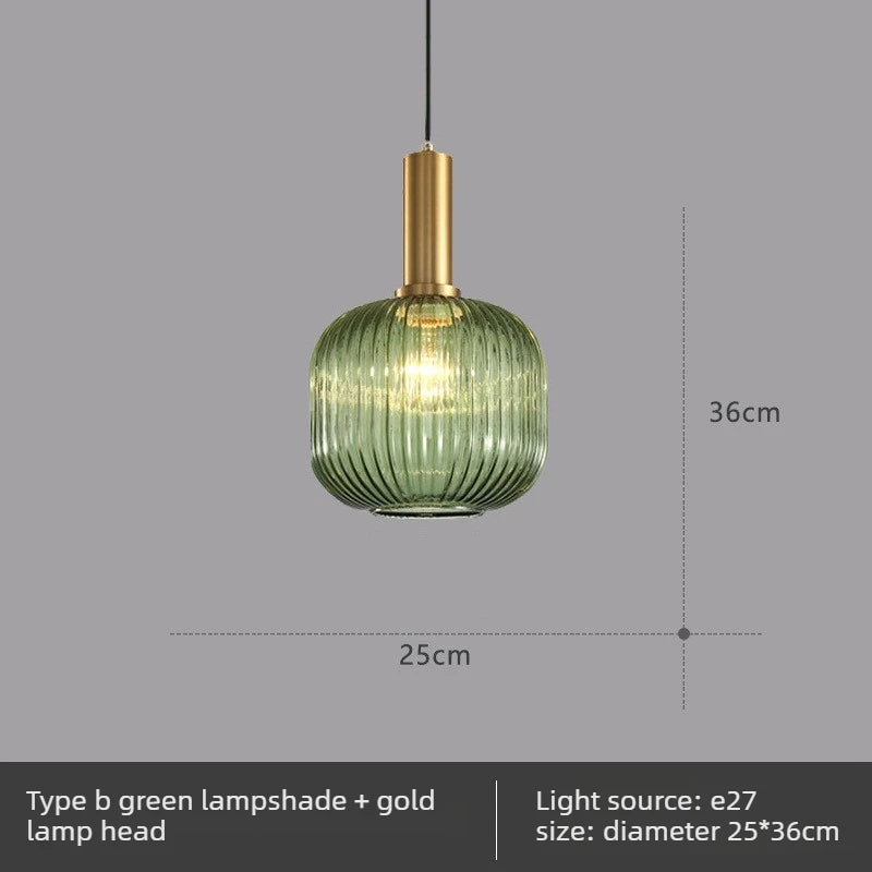 Nordic Glass Pendant Light with Copper Finish