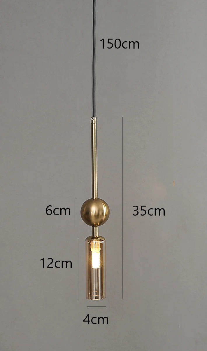 Nordic Light Luxury Pendant Lights Gold Black Iron Art Chandeliers LED Restaurant Bedroom Bedside Glass Decoration Hanging Lamp