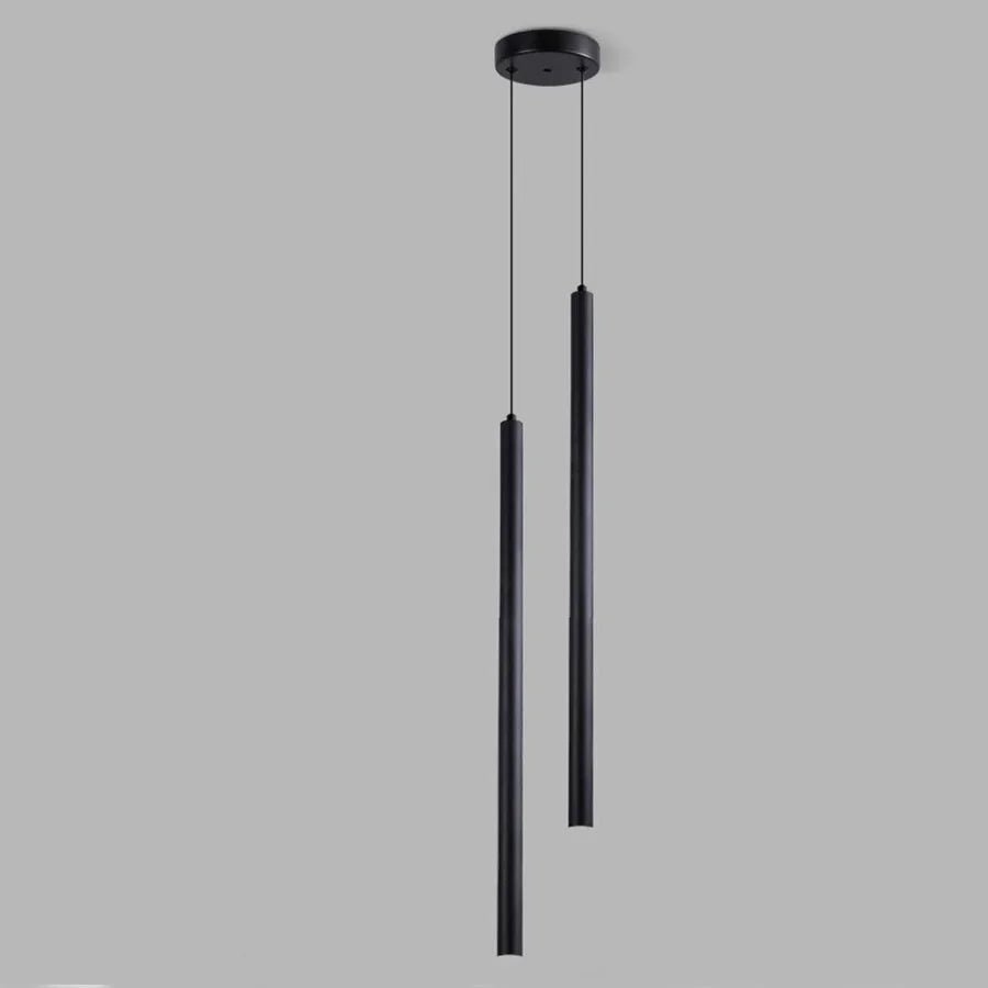 Lámpara colgante tubular de hierro minimalista para dormitorio