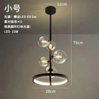 Modern Ring Glass Ball LED Chandelier Iron Frame