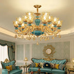 European Ceramic Chandelier Luxury Hall Light