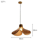 Lámpara colgante retro de cristal con diseño floral y acabado en cobre