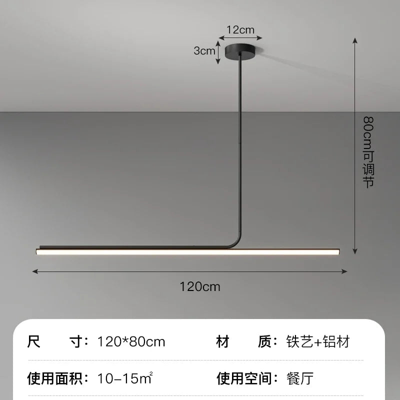 Lámpara colgante de hierro minimalista para comedor