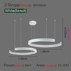 Nordic Copper Ring Pendant Light for Dining Room