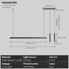 Lámpara colgante lineal minimalista de aluminio negro