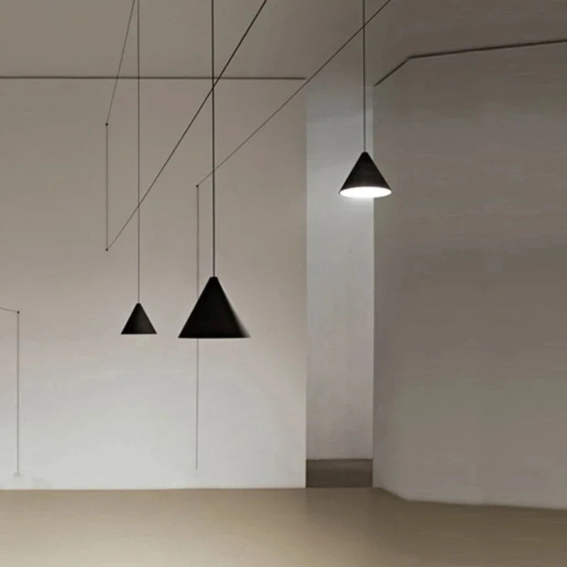 Minimalist Iron Cone Pendant Light for Dining Room