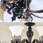 Vintage Iron Glass Pendant Chandelier Retro Loft