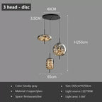 Nordic Glass Pendant Light with Iron Finish