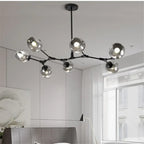 Modern Glass Pendant Light - 6 Bulb Hanging Lamp