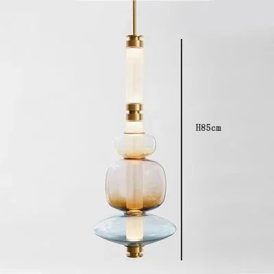 Minimalist Glass Pendant Light with Brass Accents