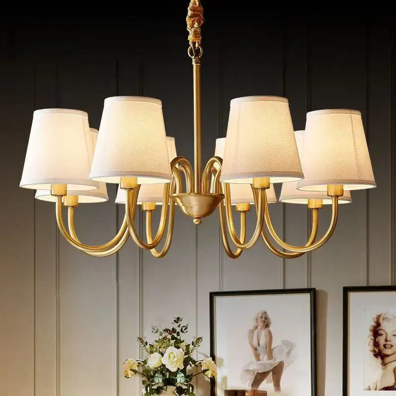 Copper Pendant Chandelier - American Style Hanging Lamp