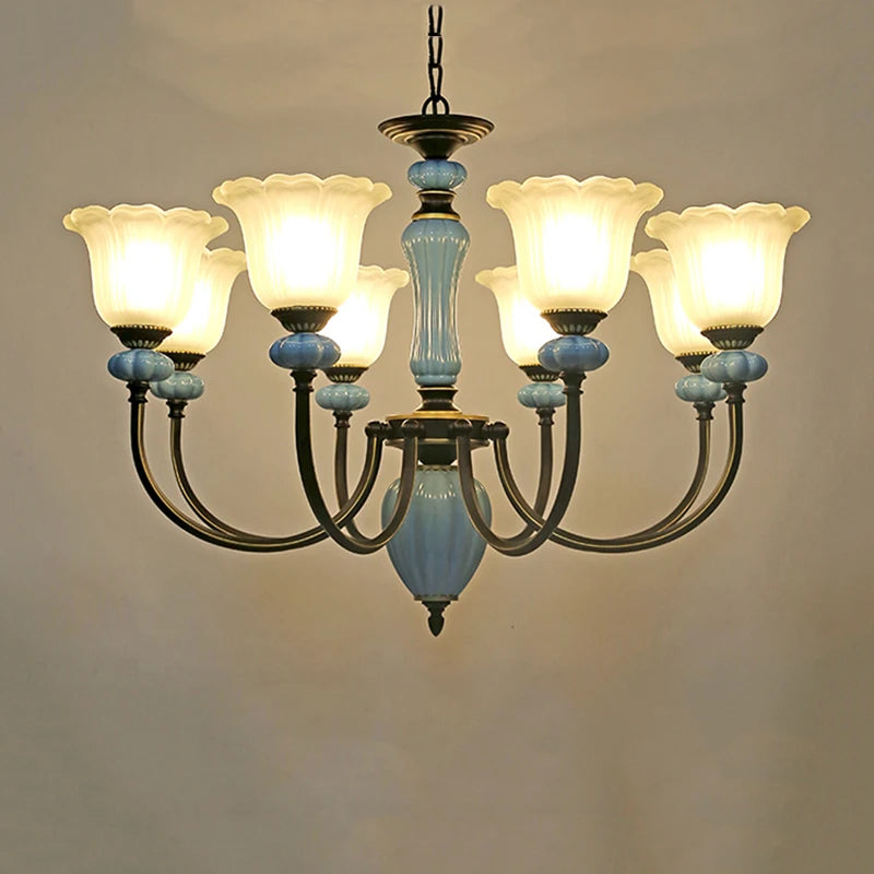 Retro Rustic Crystal Chandelier Dining Room Light