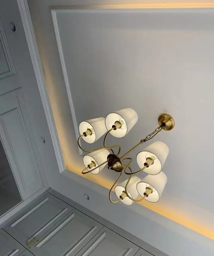 Lámpara de araña colgante de cobre - Lámpara colgante estilo americano