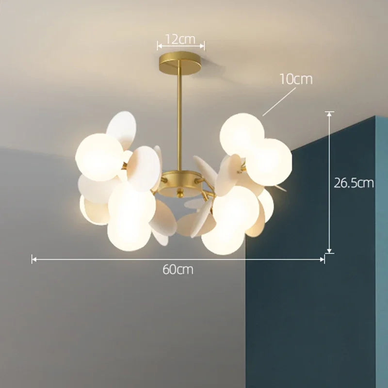 Colorful Branch Chandelier with Opal Glass Balls for Kids Room and Living Room