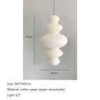 Wabi Sabi Rice Paper Style Totem Pendant Light for Staircase and Living Room
