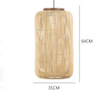 Lámpara colgante de ratán tejida a mano estilo wabi-sabi