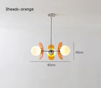 Retro Glass Pendant Light with Amber Accents