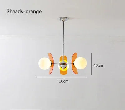 Retro Glass Pendant Light with Amber Accents