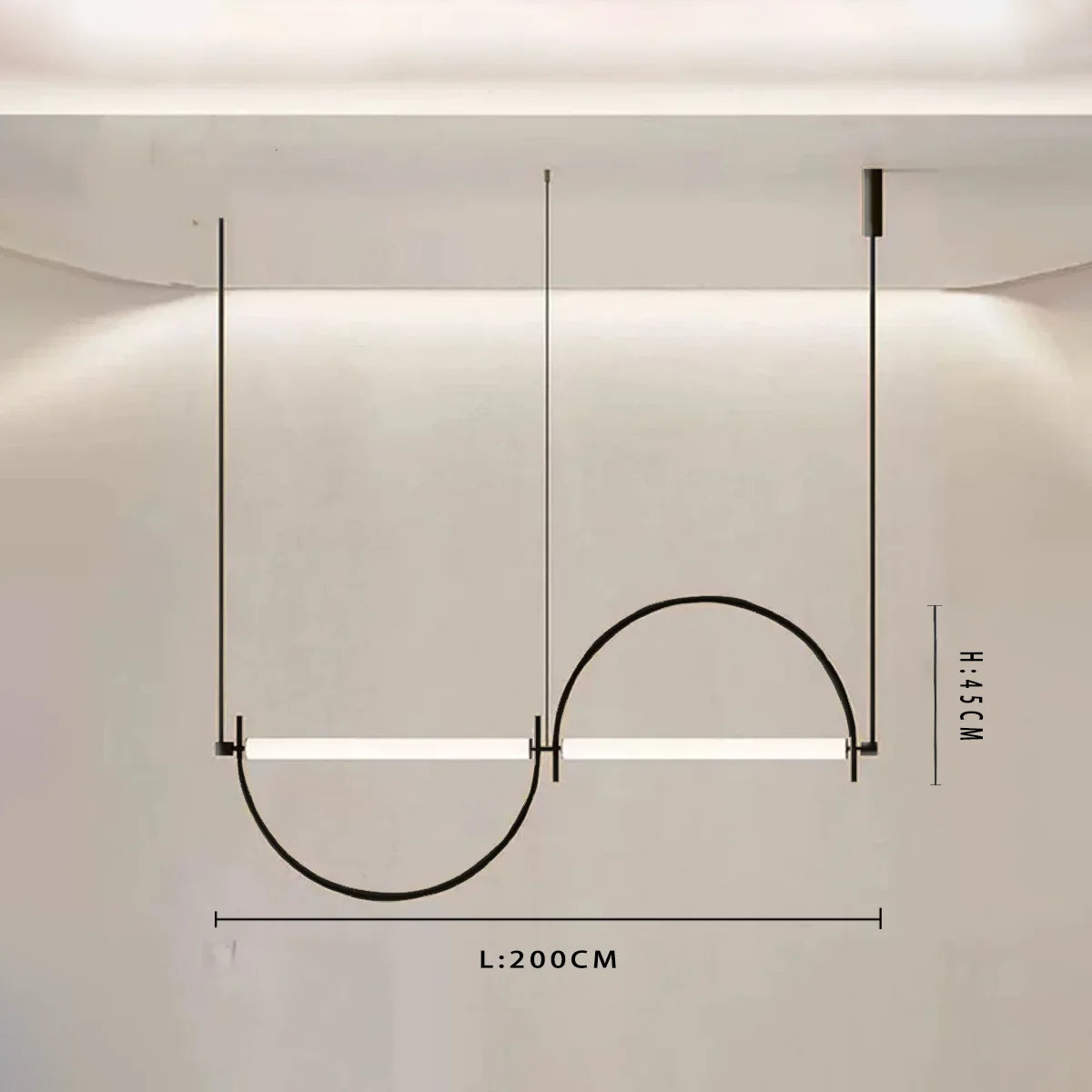 Minimalist Iron Arch Pendant Light for Living Room