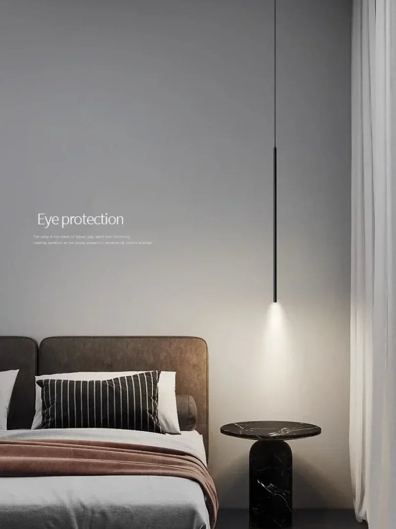 Lámpara colgante minimalista de hierro para mesita de noche de dormitorio