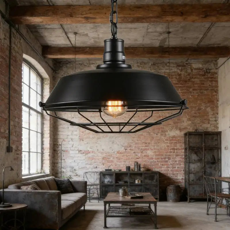 Industrial Iron Pendant Light for Dining Room