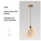 Luxury Alabaster Marble Disc Chandelier for Staircase and Lobby