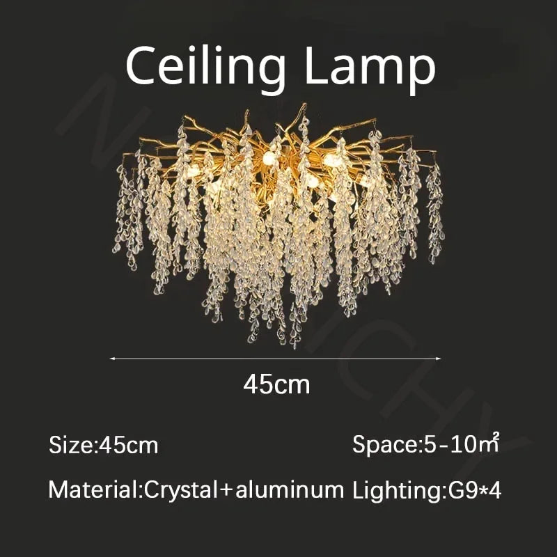 Modern Branch Crystal LED Chandelier Pendant