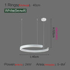 Nordic Copper Ring Pendant Light for Dining Room