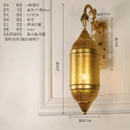 Moroccan Carved Brass Lantern Pendant Light for Restaurant and Hallway