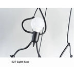 Playful Iron Climbing Man Pendant Light in Black for Kids Room