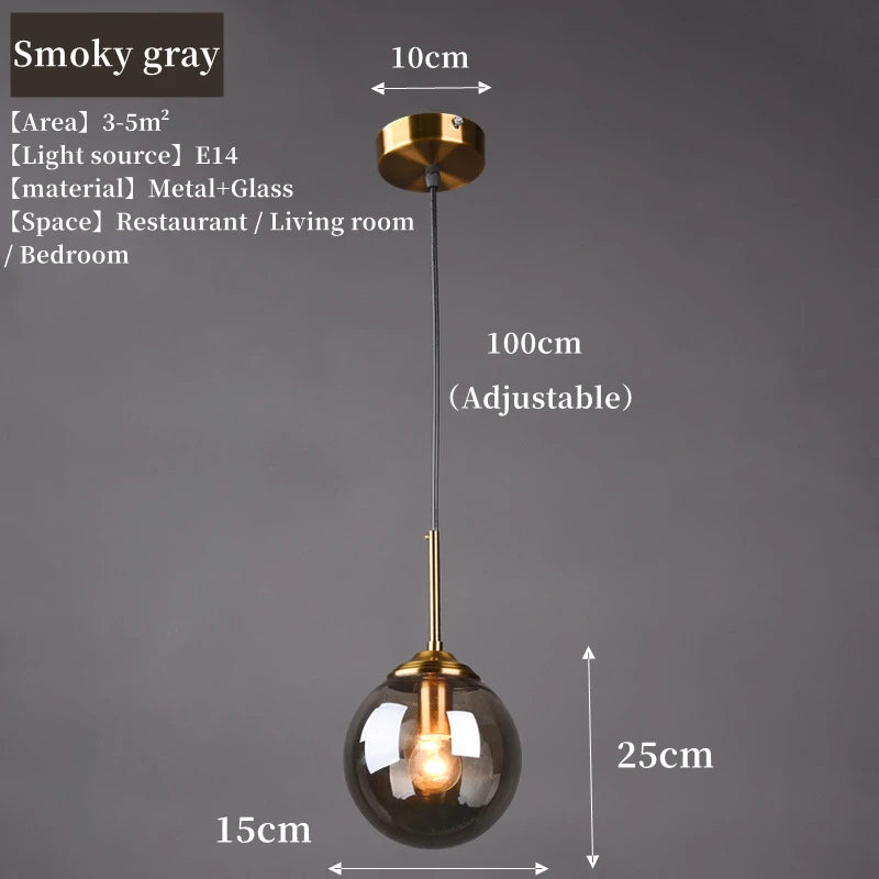 Nordic Glass Pendant Light for Dining Room