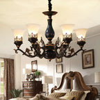 Candelabro de cerámica con portalámparas E14 retro lujoso