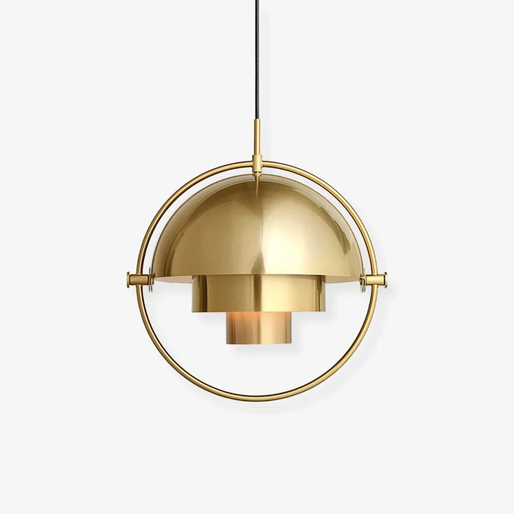 Danish Multi Shade Dome Pendant Light in Brass for Dining Room