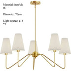 Nordic Iron Pendant Light with Fabric Shades