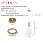 Nordic Minimalist Glass Ball Pendant Light