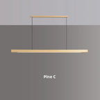 Nordic Wood Pendant Lights LED Modern Hanging Lamps for Dining Living Room Kitchen Office Shop Long Strip Celling Lamp