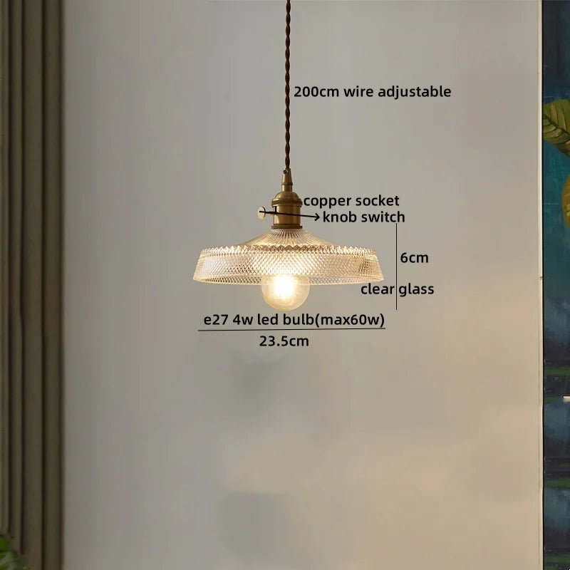 Lámparas colgantes LED con interruptor de perilla IWHD para cocina, pasillo, sala de estar, dormitorio, cristal transparente, lámpara colgante nórdica, araña