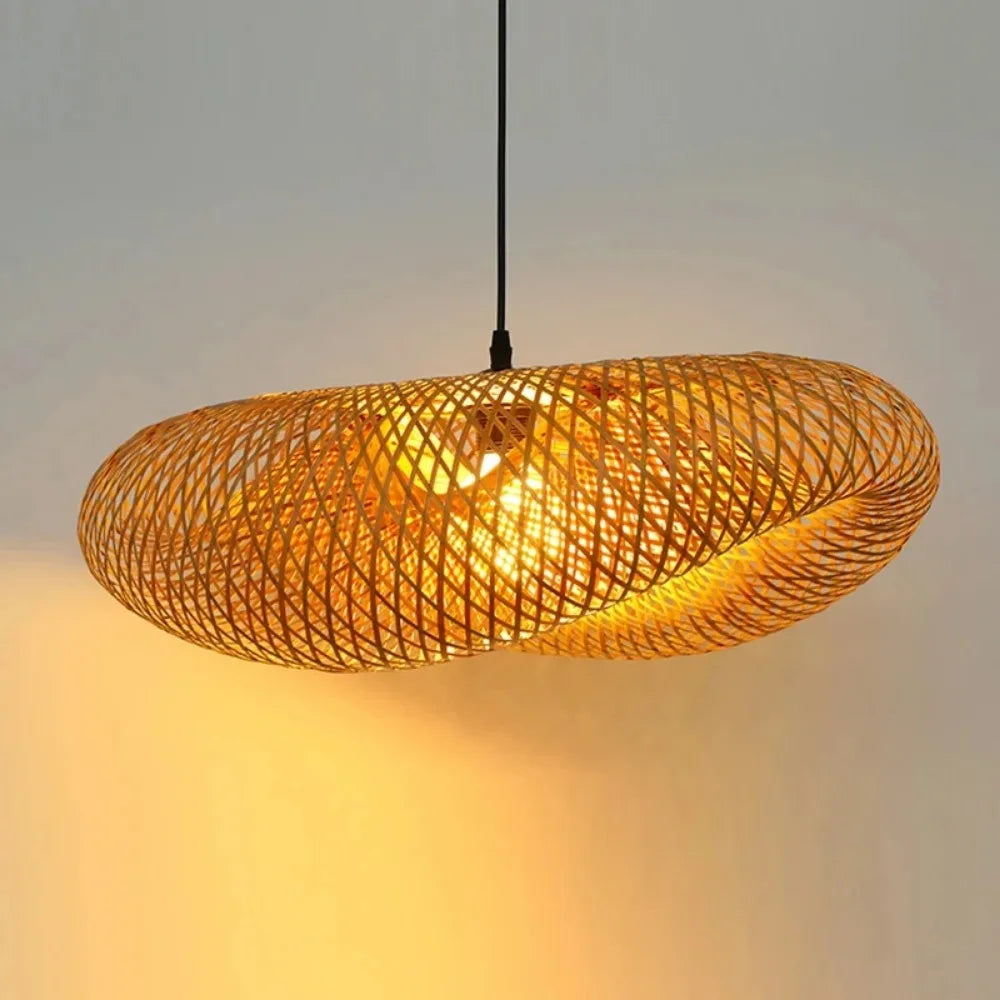Nordic Rattan Woven Pendant Lamp for Dining Room