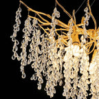 Lámpara colgante de araña LED de cristal de rama moderna