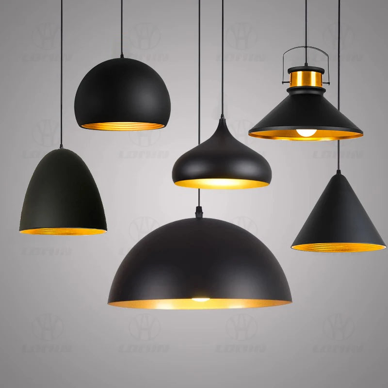 Industrial Black Iron Pendant Light for Dining