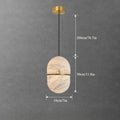 Minimalist Marble Pendant Light with Copper Accent